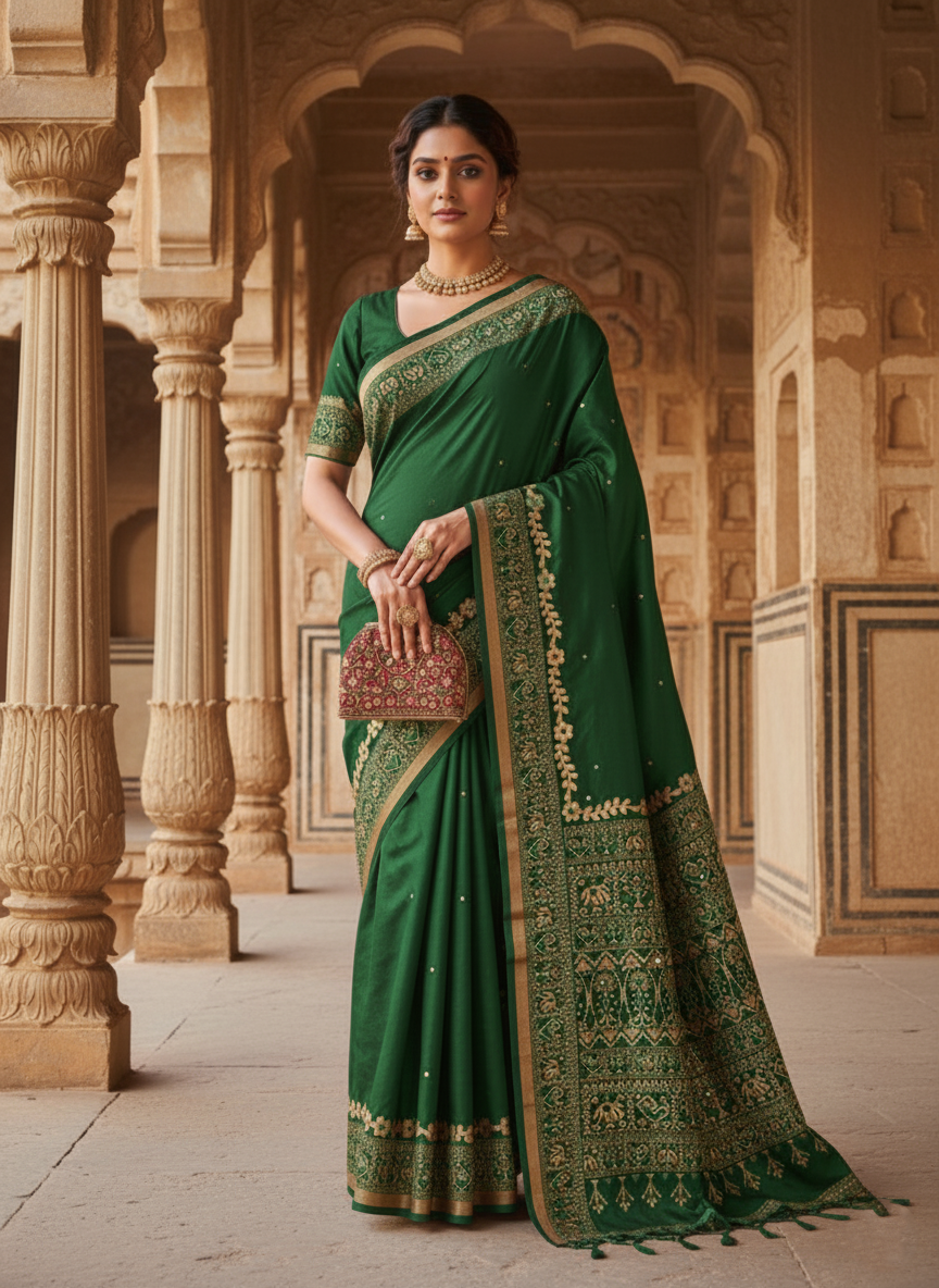Grand Heritage Gota Patti & Zari Woven Silk Blend Saree Collection