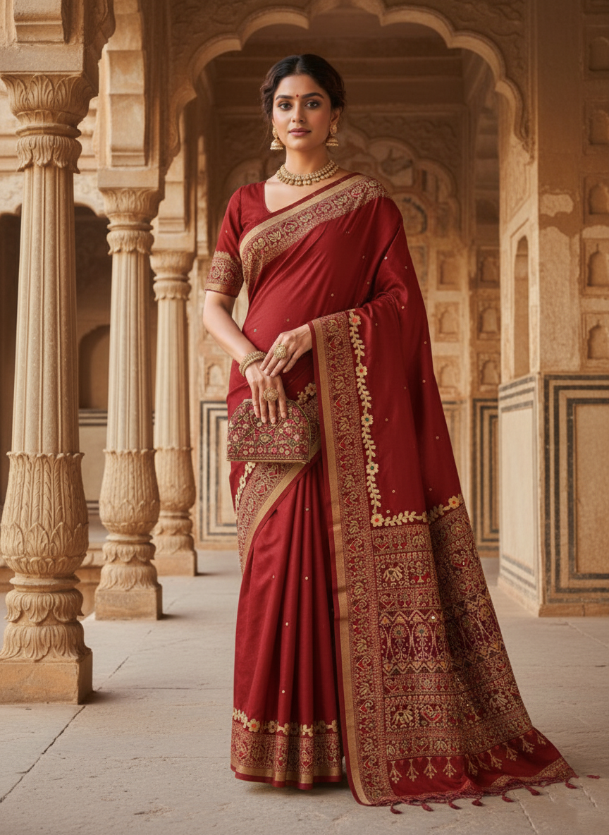 Grand Heritage Gota Patti & Zari Woven Silk Blend Saree Collection