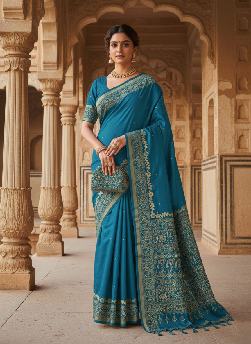Grand Heritage Gota Patti & Zari Woven Silk Blend Saree Collection