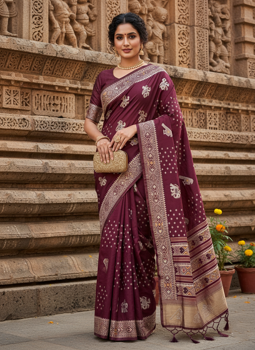 Royal Heritage Woven Silk Blend Saree