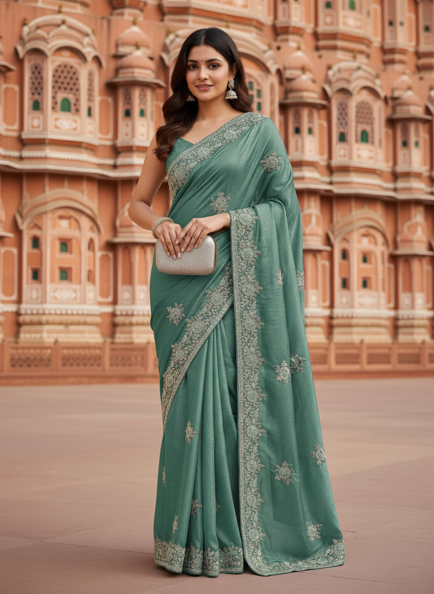 Jeweled Elegance Sequin Georgette Saree