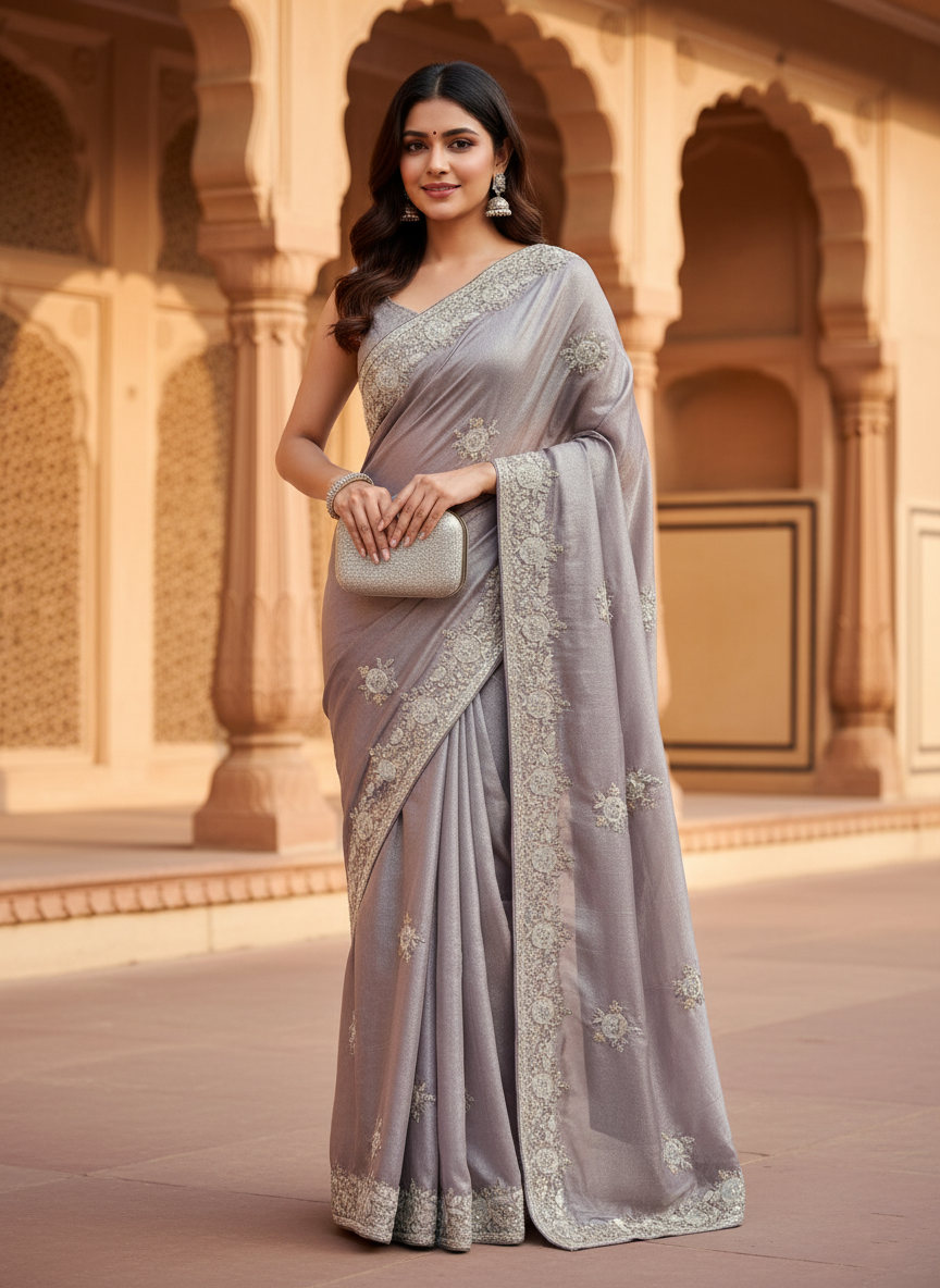 Jeweled Elegance Sequin Georgette Saree