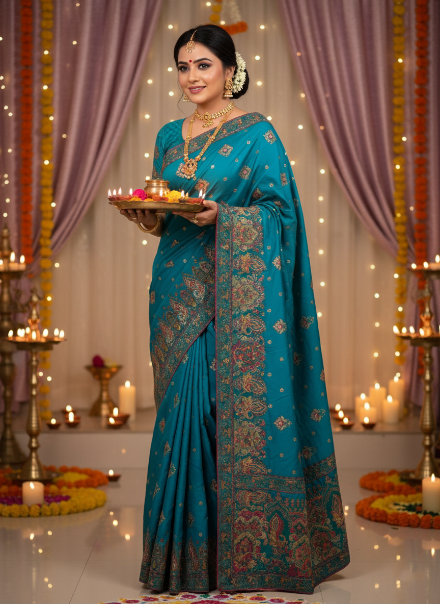 Grandeur Woven Tussar Silk Saree with Intricate Zari Work