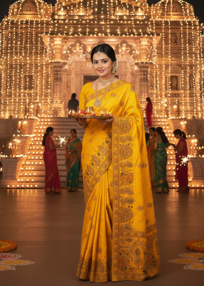 Grandeur Woven Tussar Silk Saree with Intricate Zari Work