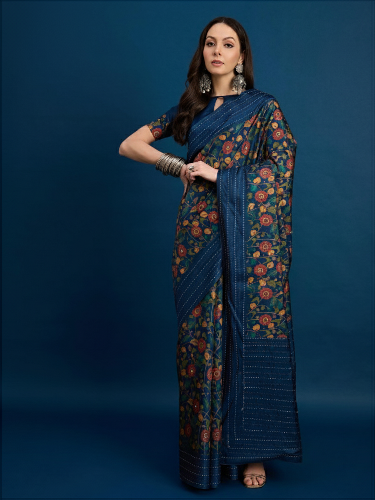The KATHAKARI Designer Kozi Silk Saree