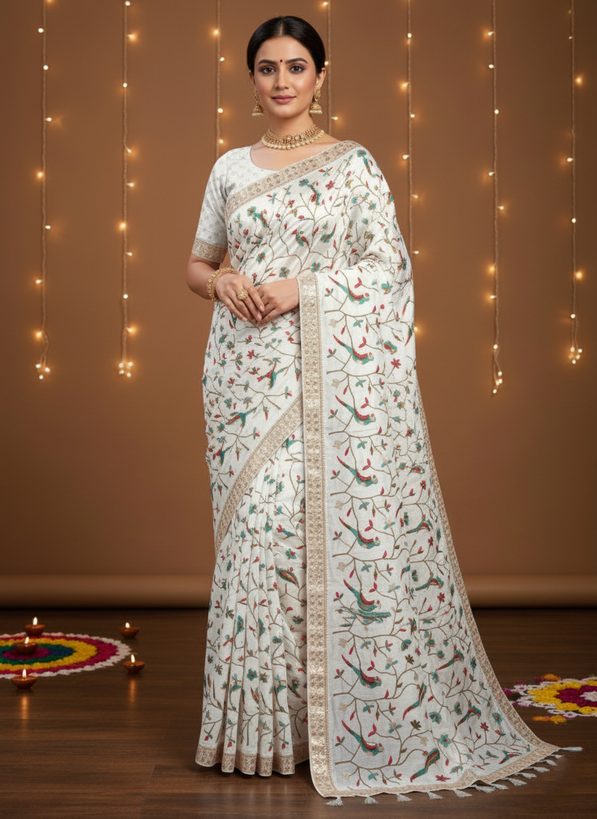 The Whispering Vines Silk Saree